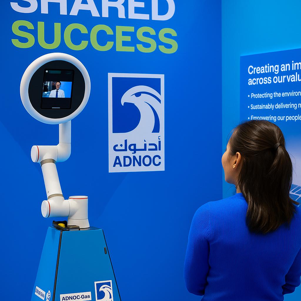 Glambot photo booth setup with professional lighting and robotic camera at a luxury event